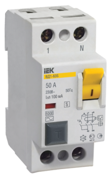 УЗО IEK KARAT ВД1-63S 2Р 50А 300мА селективное тип AC MDV12-2-050-300
