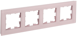 Рамка 4-м BRITE DECOR Розовый матовый стекло РУ-4-2-Бр BR-M42-G-31-K14