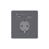 Зарядка USB А+С 20Вт с розеткой SE Systeme Infinity (вулканический пепел) FSE000732