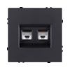 Розетка двойная Ethernet RJ45 Cat.6, черный матовый Kollinger Eclipse EC-018BK EC-018BK