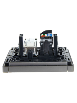 Розетка TV+RJ45 кат.5E FORTE&PIANO FP536 (сталь) FP-AK20-1-K46