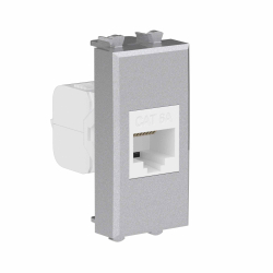Компьютерная розетка DKC Avanti RJ-45 без шторки кат. 6А 1 модуль (закаленная сталь) 4404671