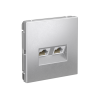Розетка компьютерная двойная RJ45 ArtGallery 5е (алюминий) GAL000385