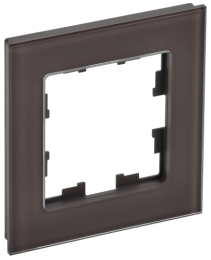 Рамка 1-м BRITE DECOR Темная бронза глянец стекло РУ-1-2-БрТБ BR-M12-G-K45