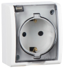 Розетка Simon 15 Aqua с/з с крышкой IP54 с защитными шторками (белый) 1594432-030
