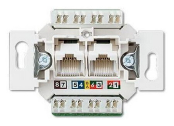 Механизм компьютерной двойной розетки Jung Eco Profi RJ45 кат. 6 UTP EPUAE8-8UPOK6US