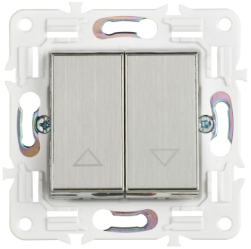 Выключатель жалюзи IEK SKANDY 10А SK-V12N (никель) SK-V15-0-10-K50