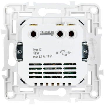 Розетка IEK SKANDY с/з со шторками 16А с USB C 18Вт SK-R17G (графит) SK-R14-16-U14-018-K53