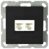 Розетка информационная RJ 45 двойная кат 6 JaSmart G (черный матовый) G6108PB