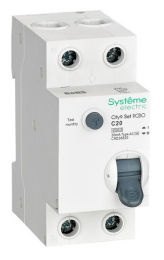 Дифференциальный автомат Systeme Electric City9 Set 1P+N 20A 30mA тип AC 6 kA (х-ка C) C9D36620
