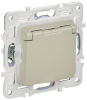 Розетка с крышкой 16А IP44 IEK SKANDY SK-R11B (бежевый) SK-R16-16-44-K10