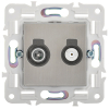 Розетка TV+SAT IEK SKANDY SK-A13N (никель) SK-AF20-O-K50