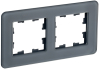 Рамка 2-м скругленная BRITE DECOR Графит матовый стекло РУ-2-2-Бр BR-M22-G-41-K53