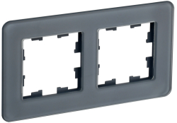 Рамка 2-м скругленная BRITE DECOR Графит матовый стекло РУ-2-2-Бр BR-M22-G-41-K53