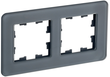 Рамка 2-м скругленная BRITE DECOR Графит матовый стекло РУ-2-2-Бр BR-M22-G-41-K53