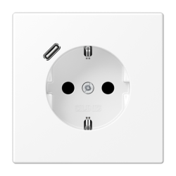 Розетка JUNG с USB-зарядным устройством тип C (белый матовый) LS1520-18CWWM