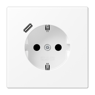 Розетка JUNG с USB-зарядным устройством тип C (белый матовый) LS1520-18CWWM