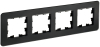 Рамка 4-м скругленная BRITE DECOR Черный матовый стекло РУ-4-2-Бр BR-M42-G-41-K02