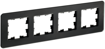 Рамка 4-м скругленная BRITE DECOR Черный матовый стекло РУ-4-2-Бр BR-M42-G-41-K02