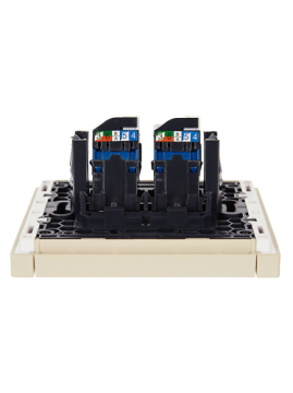 Розетка компьютерная двойная RJ45 FORTE&PIANO кат.6 FP434 (ваниль) FP-K20-2-K10