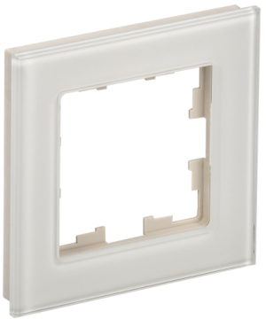 Рамка 1-м BRITE DECOR Ванильный глянец стекло РУ-1-2-БрВа BR-M12-G-K10