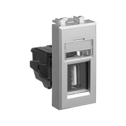 Розетка DKC Avanti USB 2.0 тип А-А 1 модуль (закаленная сталь) 4404401