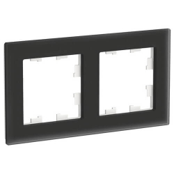 Рамка AtlasDesign двухместная (черное матовое стекло) ATN331002