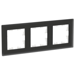 Рамка AtlasDesign трехместная (черное матовое стекло) ATN331003