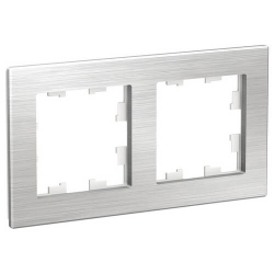 Рамка AtlasDesign двухместная (металл серебро) ATN312102