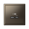 Розетка USB ArtGallery тип С высокоскор. заряд 65W QC PD (мокко) GAL000627