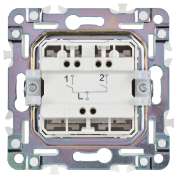 Выключатель 2-клавишный IEK SKANDY 10А SK-V04Gr (серый) SK-V20-0-10-K03