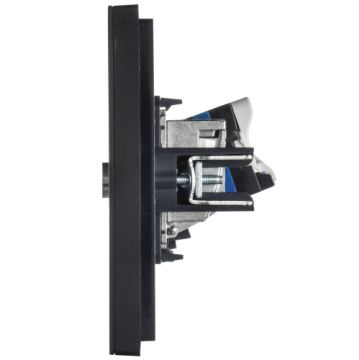 Розетка компьютерная двойная RJ45 FORTE&PIANO кат.6 FP134M (металл черный) FP-K20-2-M-K02