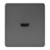 Розетка HDMI KRANZ Round с рамкой (титан) KR-78-0730-2