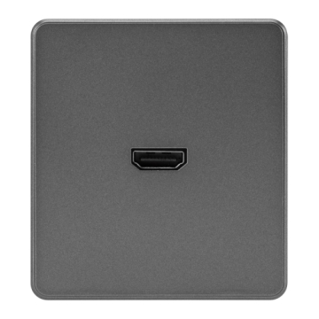 Розетка HDMI KRANZ Round с рамкой (титан) KR-78-0730-2