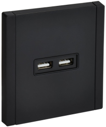 Розетка USB A+A FORTE&PIANO 3,1А FP149M (металл черный) FP-U21-D31-M-K02