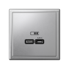 Розетка USB ArtGallery тип С высокоскор. заряд 65W QC PD (алюминий) GAL000327