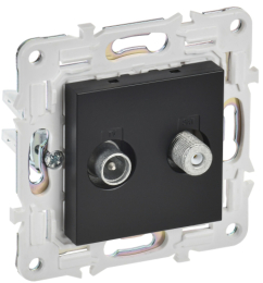 Розетка TV+SAT IEK SKANDY TV+SAT SK-A13Bl (черный) SK-AF20-O-K02
