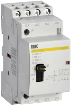 Контактор IEK модульный с ручным упр. КМ25-22МР 25А AC 2НО+2НЗ MKK12-25-22