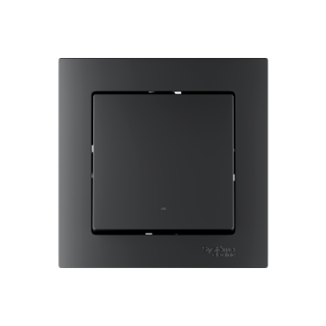 Выключатель Systeme Electric AtlasDesign Smart SBER Zigbee 1-клавишный с нейтралью 10А, схема 1 (карбон) ATN001015Z