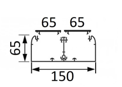 Кабельный канал Legrand DLP 65х150 с двумя крышками 65мм и несущей перегородкой 010433+010521+010473