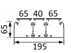 Кабельный канал Legrand DLP 65х195 с тремя крышками 2х65 и 40мм и с двумя несущими перегородками 010453+010521+010520+010473