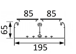 Кабельный канал Legrand DLP 65х195 с двумя крышками 85мм и несущей перегородкой 010453+010522+010473