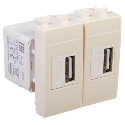 USB зарядное устройство Avanti 2 модуля тип А 2.1 А (ванильная дымка) 4405542