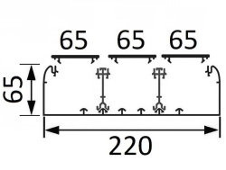 Кабельный канал Legrand DLP 65х220 с тремя крышками 65мм и с двумя несущими перегородками 010459+010521+010473
