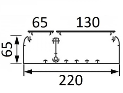 Кабельный канал Legrand DLP 65х220 с двумя крышками 65 и 130мм и несущей перегородкой 010459+010521+010521+010473