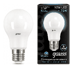 Светодиодная лампа Gauss LED 10Вт. Е27 (естественный белый свет) 102502210