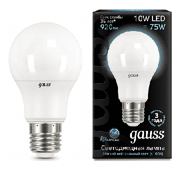 Светодиодная лампа Gauss LED 10Вт. Е27 (естественный белый свет) 102502210