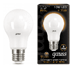 Светодиодная лампа Gauss LED 10Вт. Е27 (теплый свет) 102502110