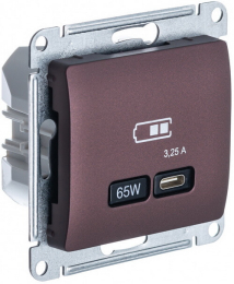 Розетка USB Glossa тип С 65W высокоскор.заряд. QC, PD (баклажановый) GSL001127