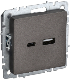 Розетка USB BRITE A+C 18Вт темная бронза РЮ11-1-БрТБ BR-U22-018-K45